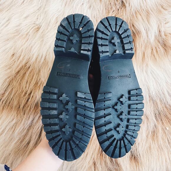 Bernardo Zoe Rain Boot Lug Sole Chelsea Rubber Ankle Bootie in Black - Picture 4 of 7